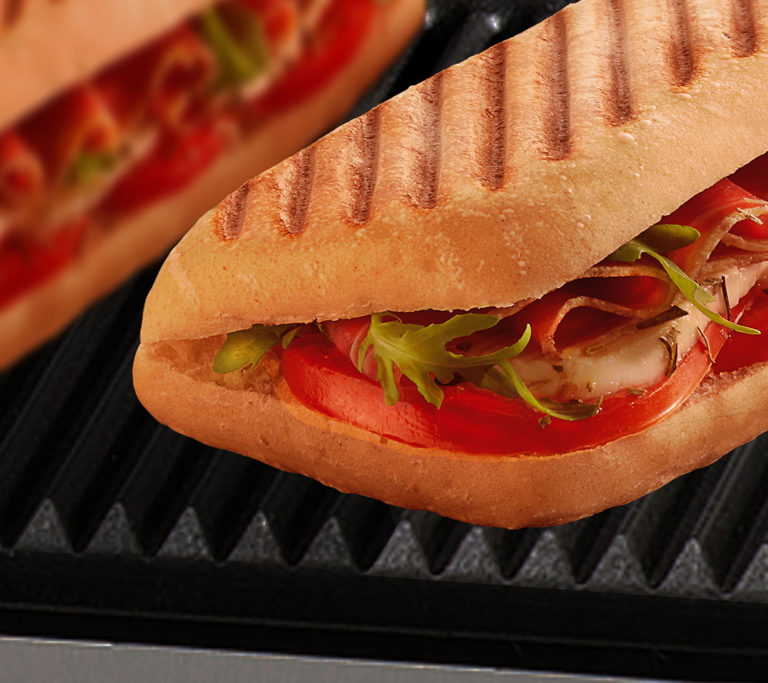 Grill panini électrique à poser avec plaques émaillées - Mateco